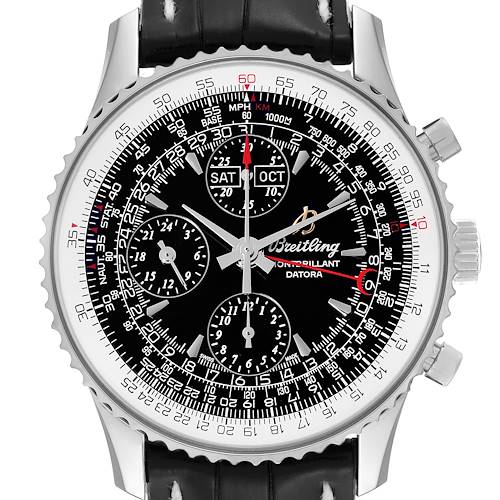 Photo of Breitling Navitimer Montbrillant Datora Black Dial Steel Mens Watch A21330 Box Papers