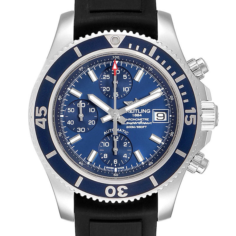 Breitling Superocean Chronograph Blue Dial Mens Watch A13311 Box Papers SwissWatchExpo