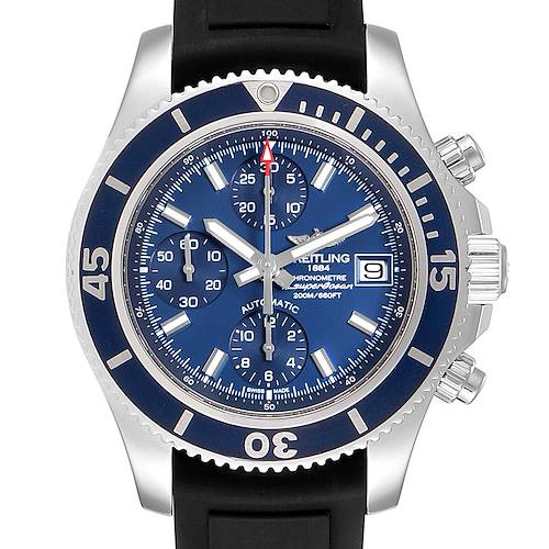 Photo of Breitling Superocean Chronograph Blue Dial Mens Watch A13311 Box Papers