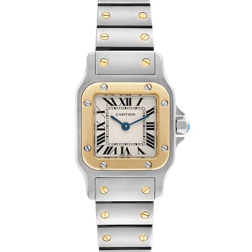 Photo of Cartier Santos Galbee Small Steel Yellow Gold Ladies Watch W20012C4 Box Papers