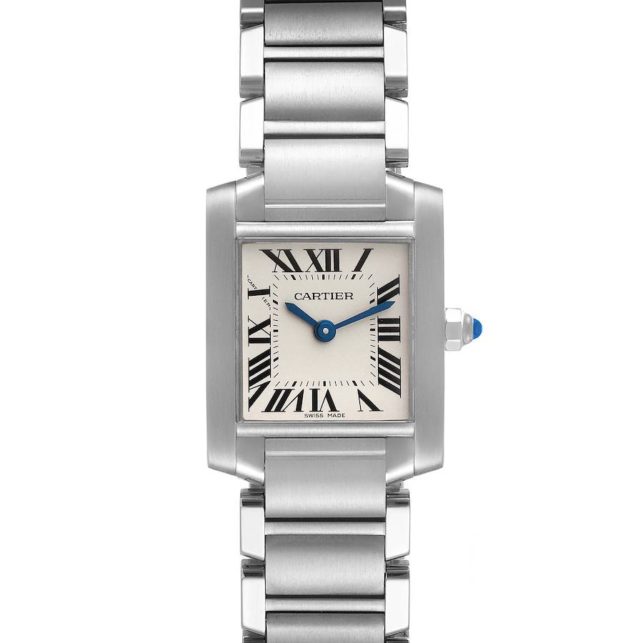 Cartier Tank Francaise Small Silver Dial Steel Ladies Watch W51008Q3 Box Papers SwissWatchExpo