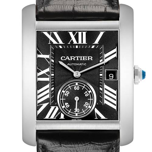 Photo of Cartier Tank MC Black Dial Steel Mens Watch W5330004