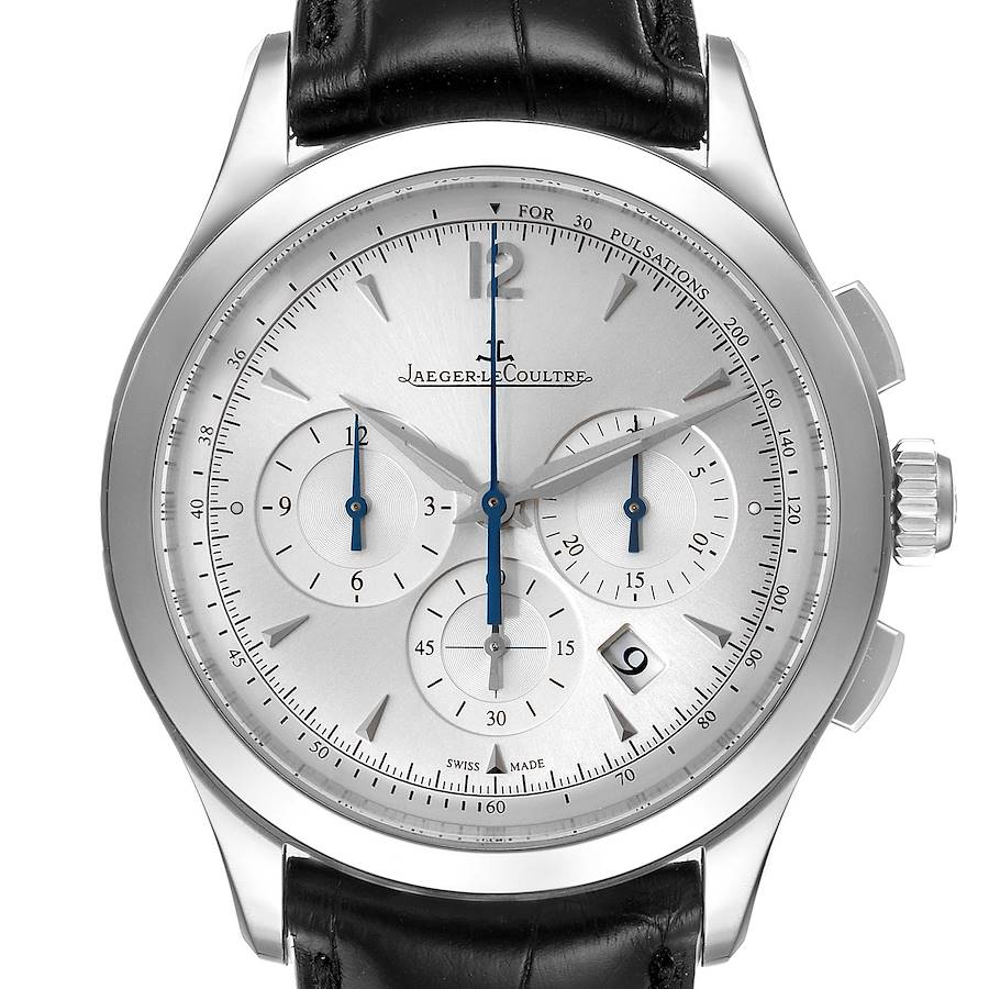 Jaeger LeCoultre Master Chrongraph Steel Mens Watch 174.8.C1 Q1538420 Box Papers SwissWatchExpo