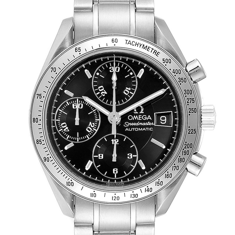 Omega Speedmaster Date Black Dial Steel Mens Watch 3513.50.00 SwissWatchExpo