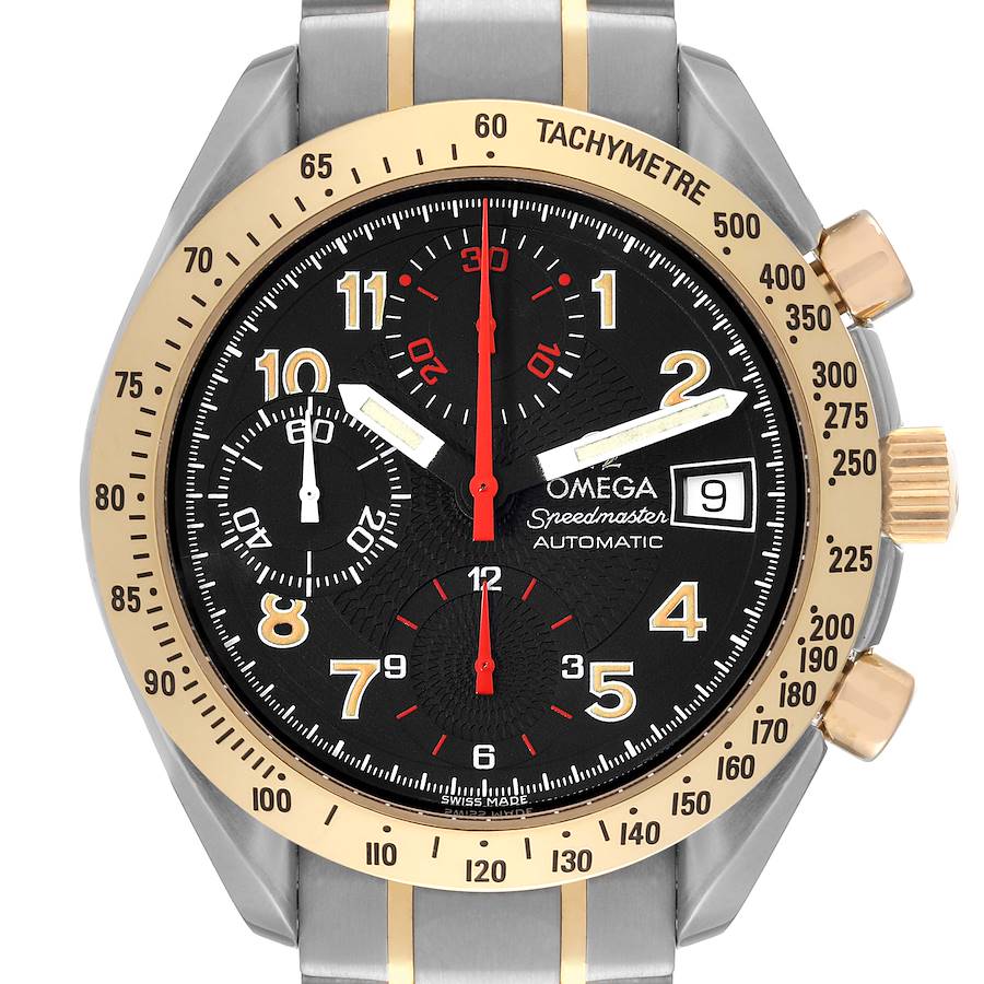 Omega Speedmaster Mark 40 Steel Yellow Gold Automatic Mens Watch 3313.53.00 SwissWatchExpo