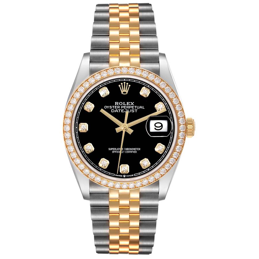 Rolex Datejust Steel Yellow Gold Diamond Mens Watch 126283 Box Card SwissWatchExpo
