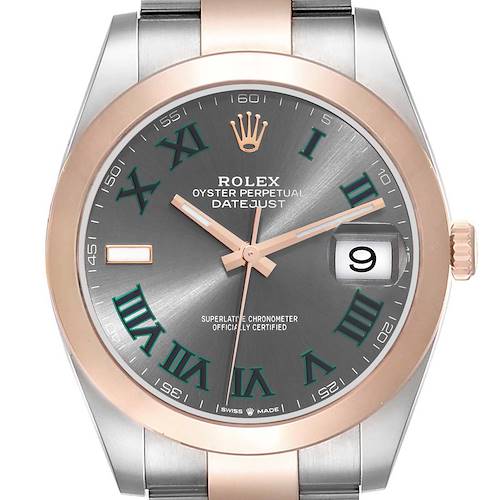 Photo of Rolex Datejust 41 Steel Rose Gold Wimbledon Dial Mens Watch 126301 Box Card