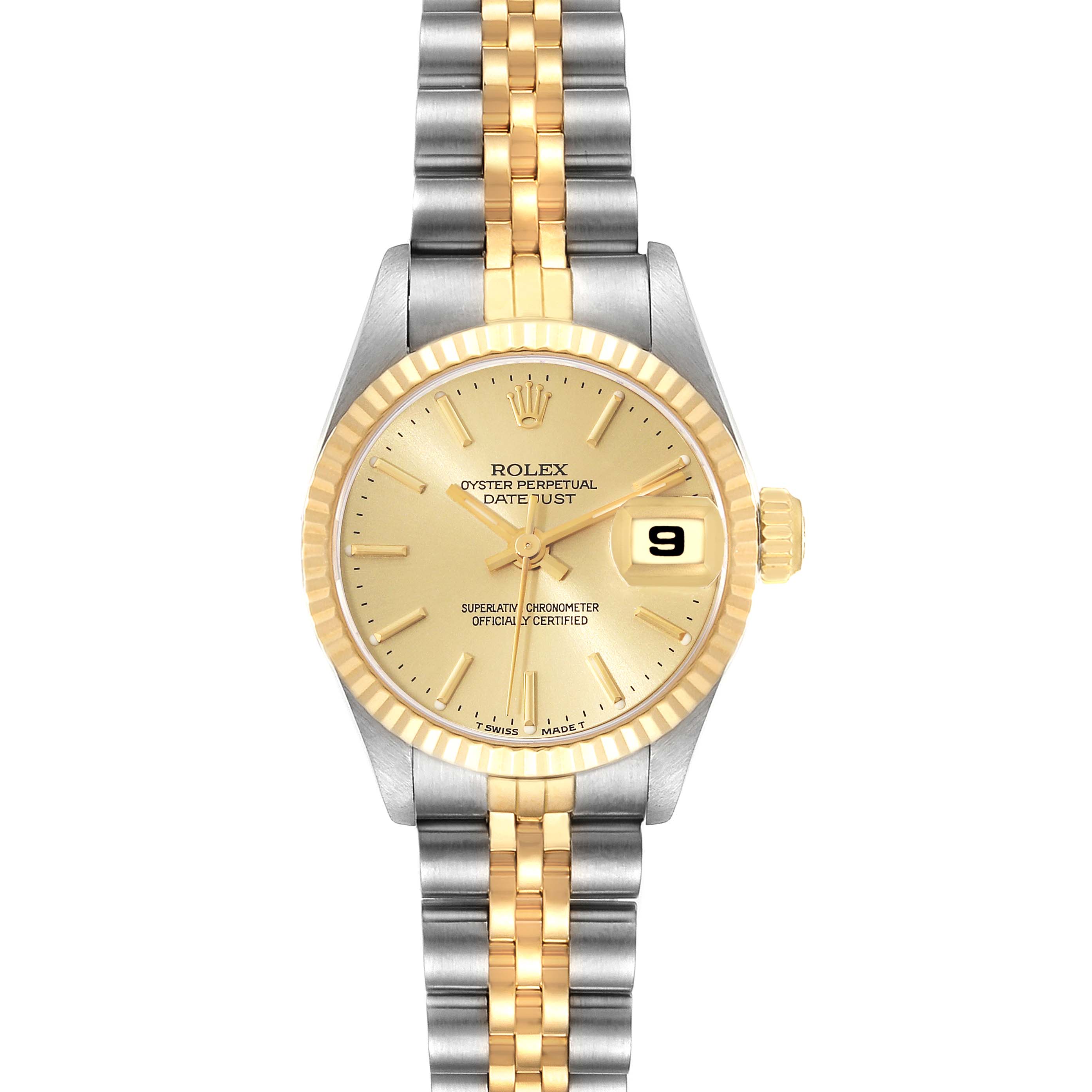 Rolex Datejust Champagne Dial Steel Yellow Gold Ladies Watch 69173 ...