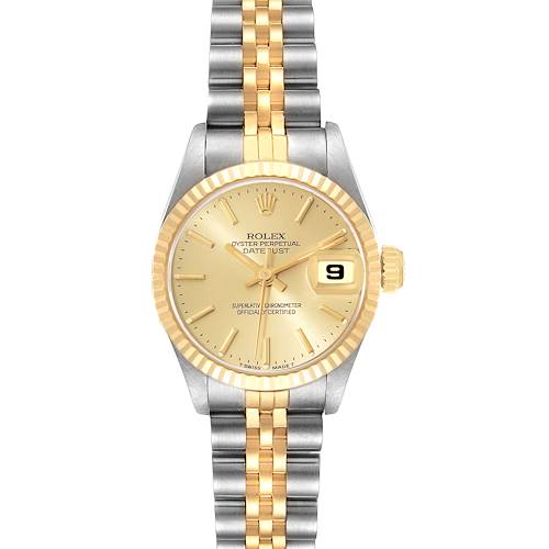 Photo of Rolex Datejust Champagne Dial Steel Yellow Gold Ladies Watch 69173 Papers