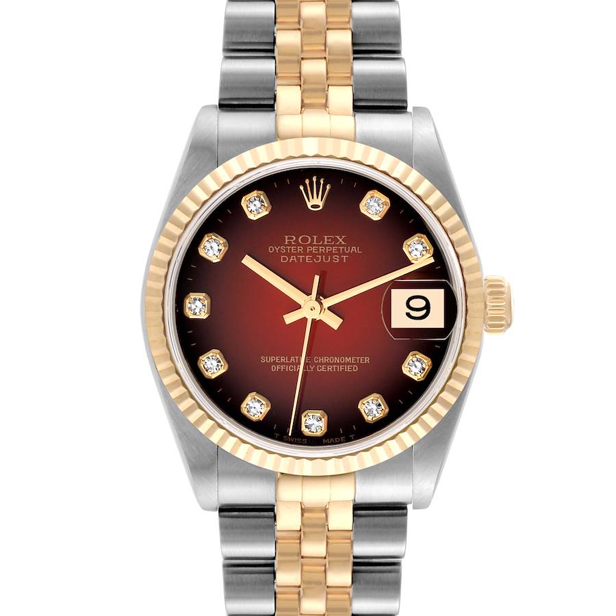 Rolex Datejust Midsize Steel Yellow Gold Vignette Diamond Watch 78273 Box Paper SwissWatchExpo