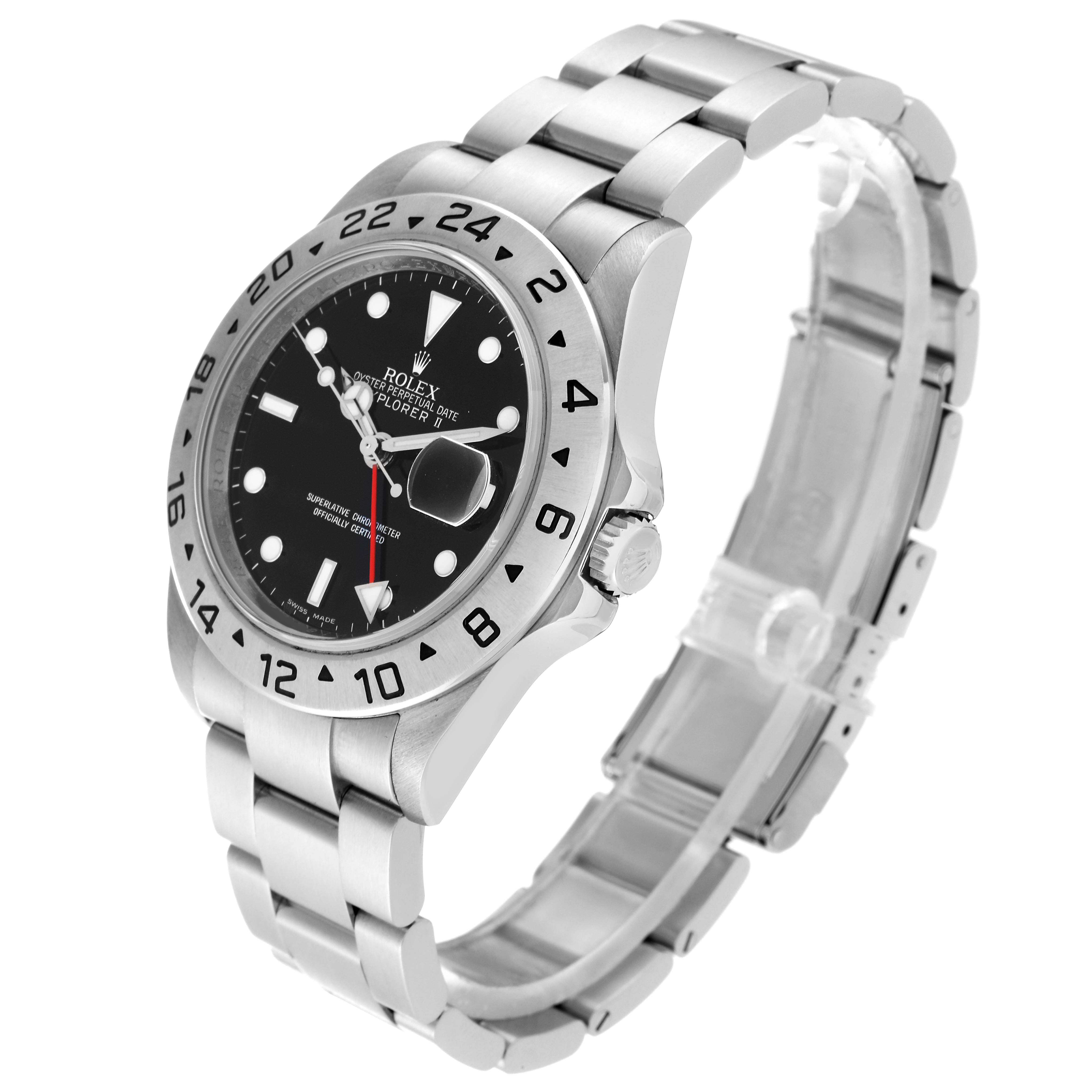 This image shows a Rolex Explorer 16570 Men
s Stainless Steel Black Dial 16570 Men
s Stainless Steel Black Dial watch at a three-quarter angle, displaying the face, bezel, and bracelet.