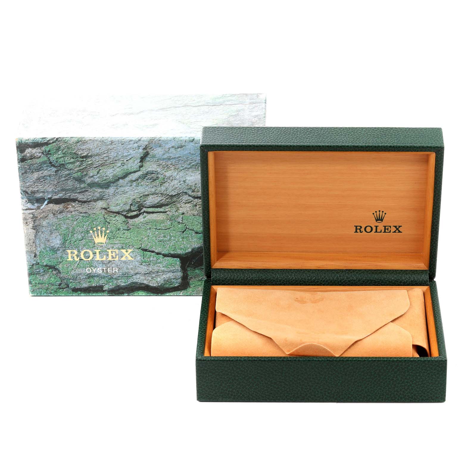 The image shows a Rolex GMT-Master 16710 Men
s Stainless Steel Black Dial 16710 Men
s Stainless Steel Black Dial watch box and packaging, viewed from the front.