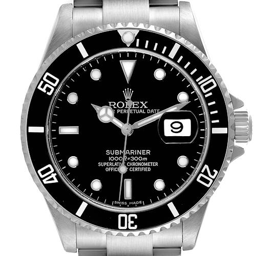 Photo of Rolex Submariner Date 40mm Black Dial Steel Mens Watch 16610