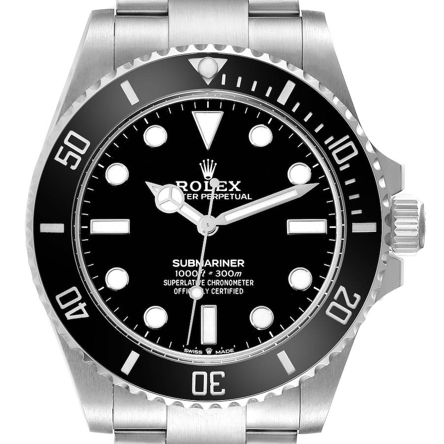 Rolex Submariner Non-Date Ceramic Bezel Steel Mens Watch 124060 Box Card SwissWatchExpo