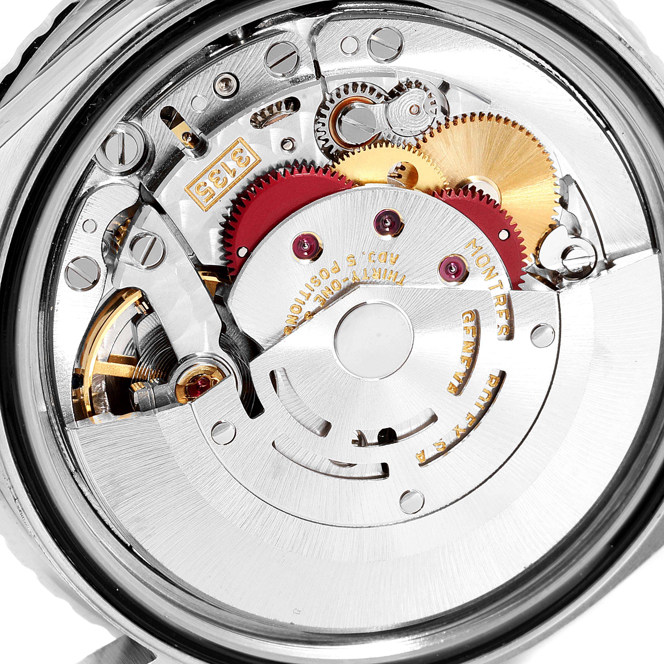 This image shows the internal mechanical movement of a Rolex Datejust 17886 Men
s Stainless Steel Grey Dial 17886 Men
s Stainless Steel Grey Dial watch from a close-up, back angle.