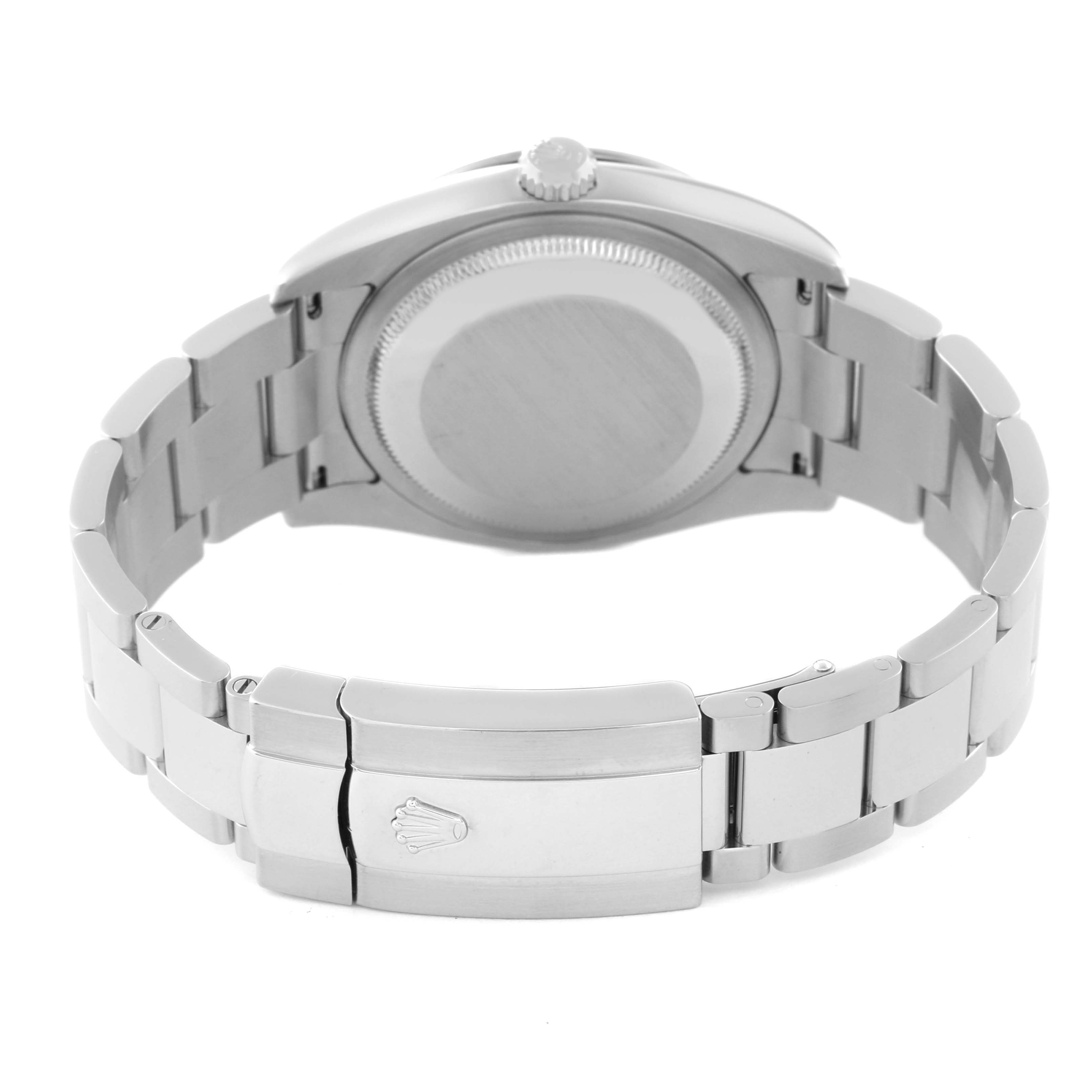 This image shows the back of the Rolex Turn-o-Graph 116264 Men's Stainless Steel White Dial 116264 Men's Stainless Steel White Dial watch, highlighting the bracelet and clasp.