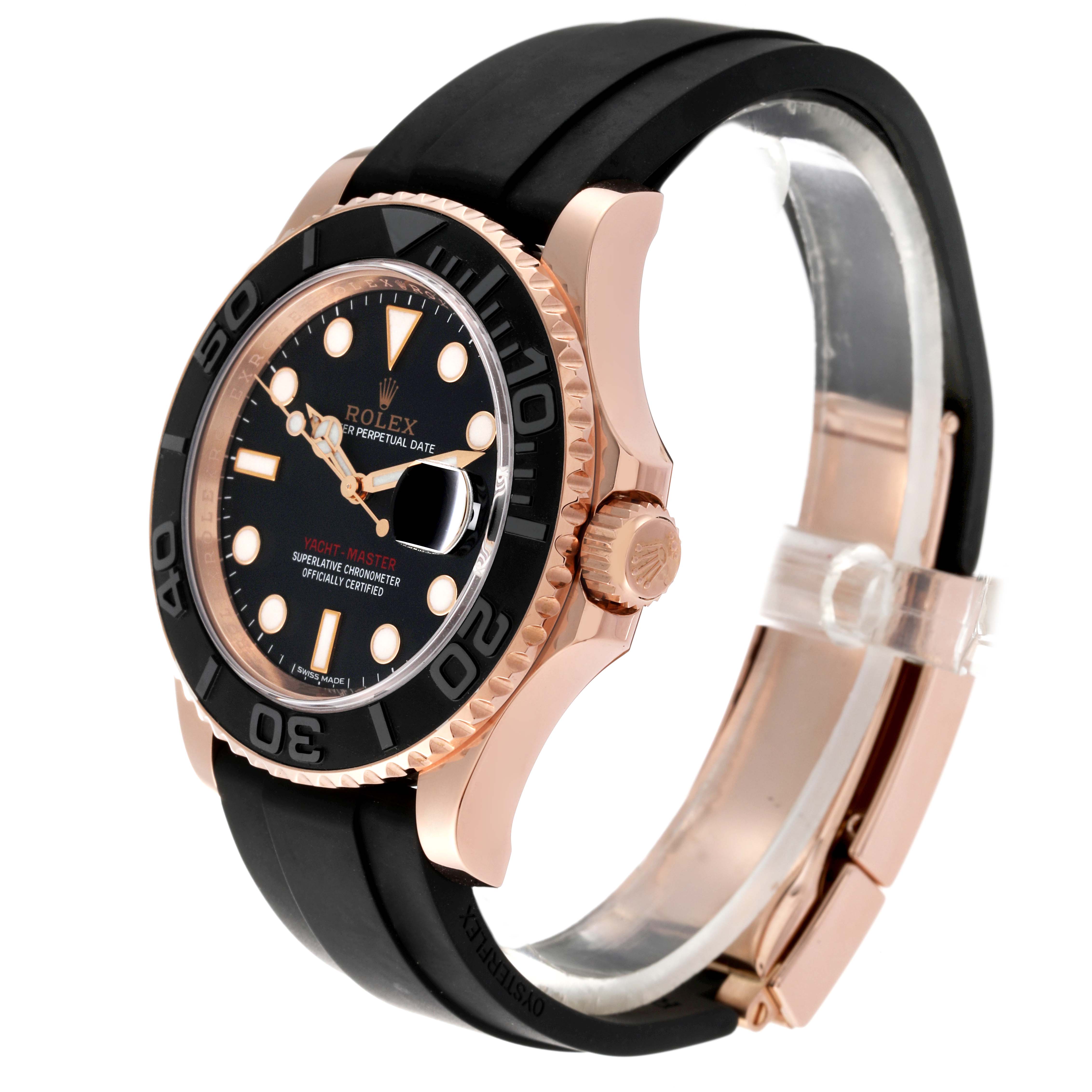 Rolex Yachtmaster 40mm Rose Gold Oysterflex Bracelet Mens Watch 116655 ...