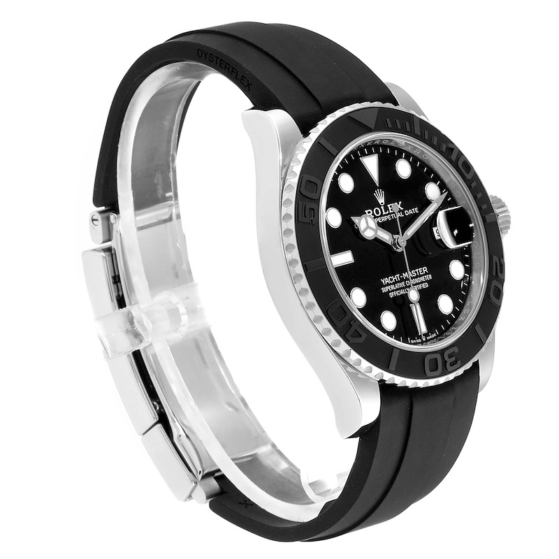 rolex yacht master white gold rubber strap