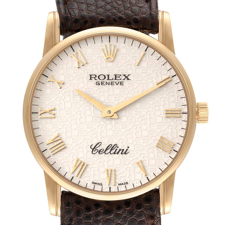 Rolex Cellini Classic Yellow Gold Anniversary Dial Unisex Watch 5116 SwissWatchExpo