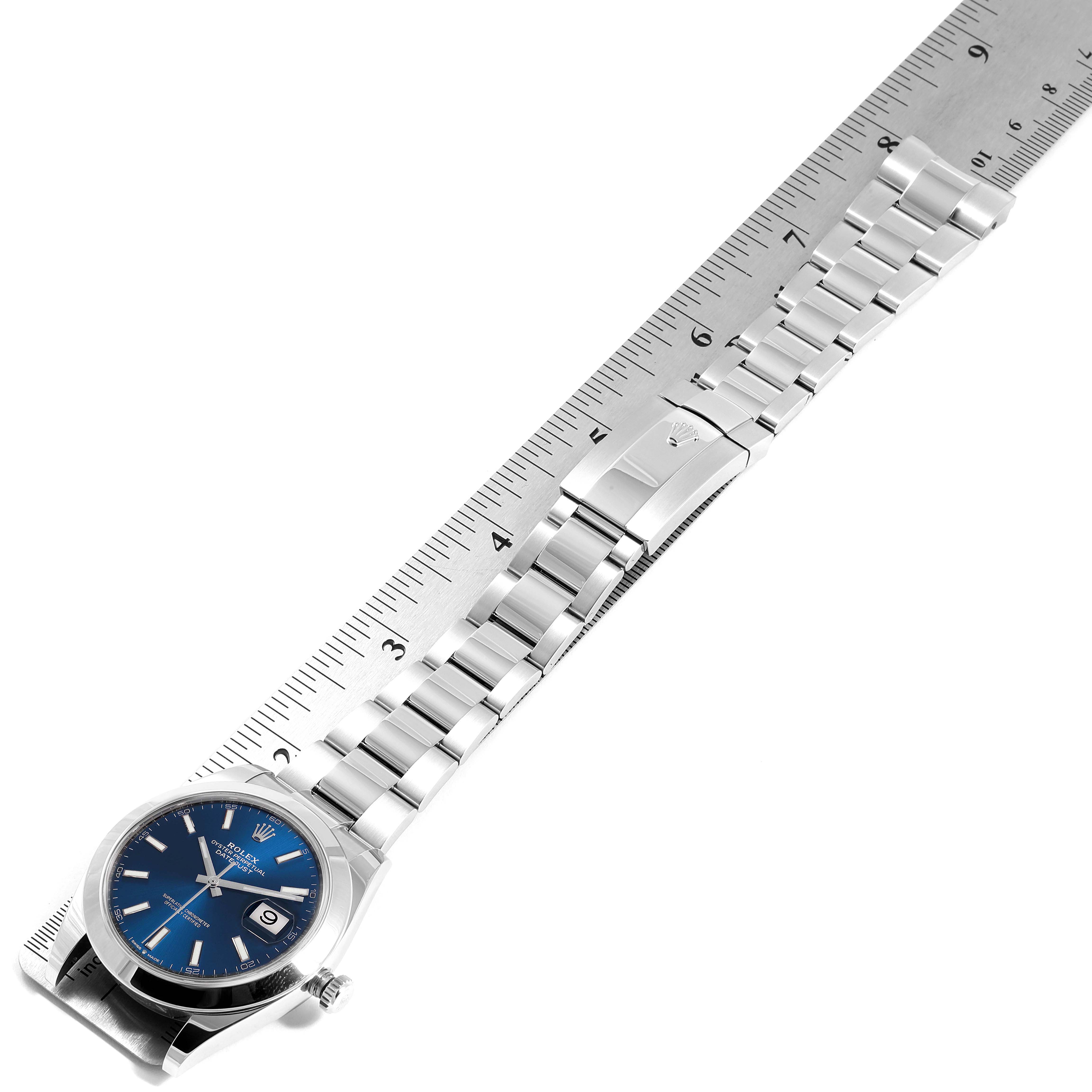 rolex datejust 41 blue dial automatic men's watch 126300blsj