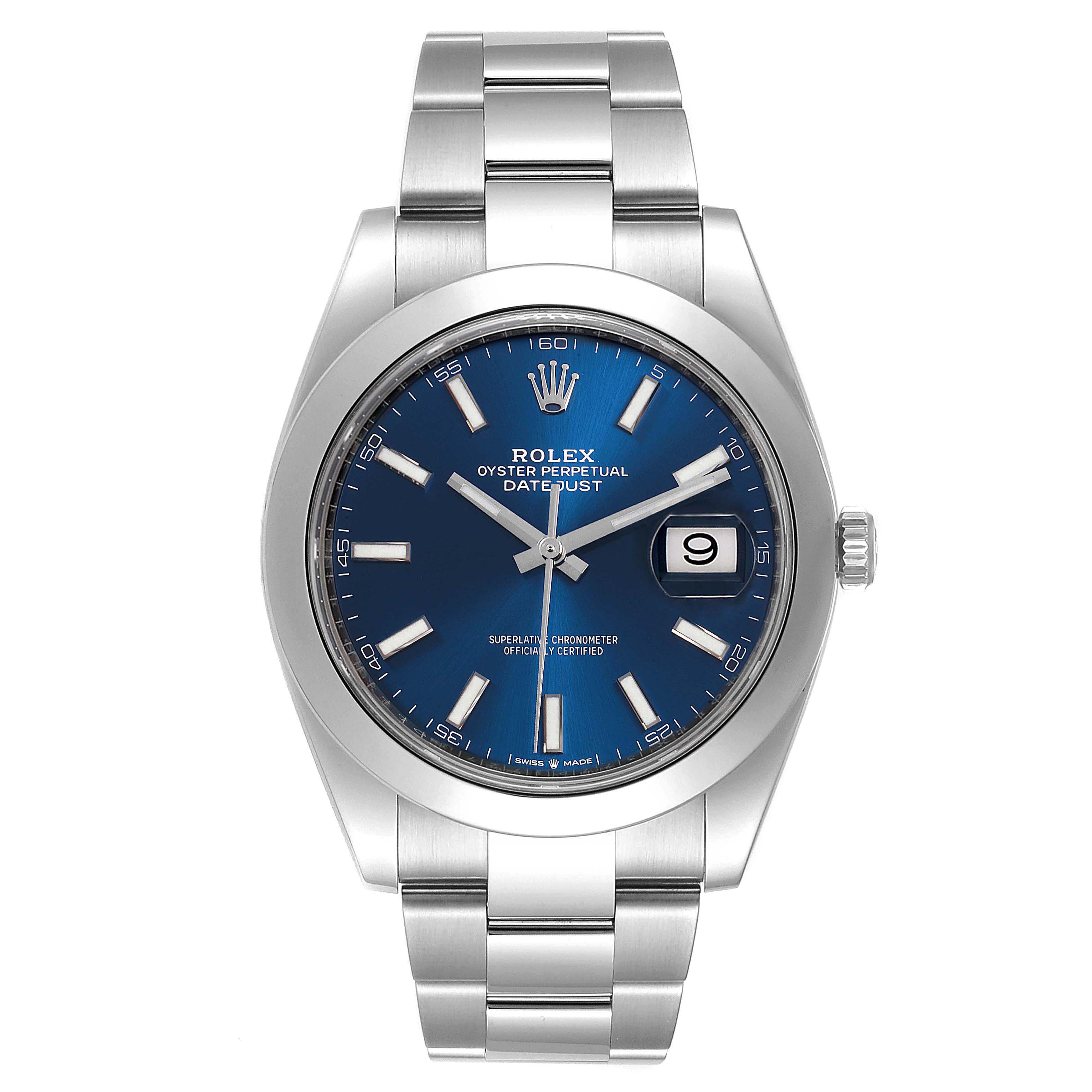 Rolex Datejust 41 Blue Dial Steel Mens Watch 126300 Box ...