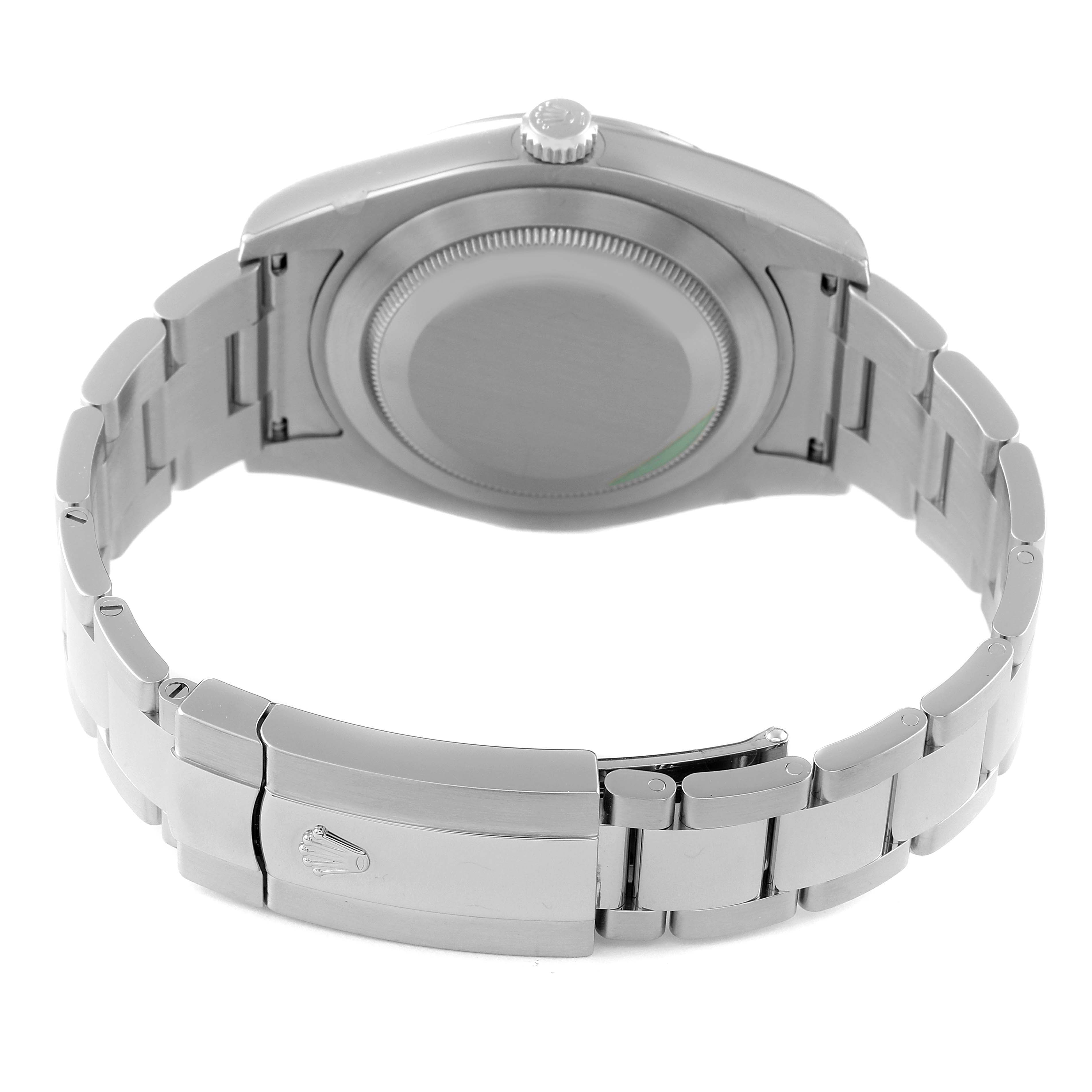 This image shows the back case and bracelet clasp of the Rolex Datejust 41 126300 Men's Stainless Steel Blue Dial 126300 Men's Stainless Steel Blue Dial model.