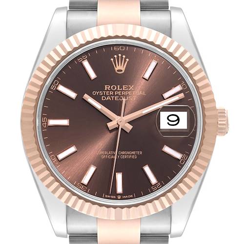 Photo of Rolex Datejust 41 Steel Rose Gold Chocolate Dial Mens Watch 126331