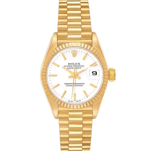 Photo of Rolex Datejust President Yellow Gold White Dial Ladies Watch 69178 Papers