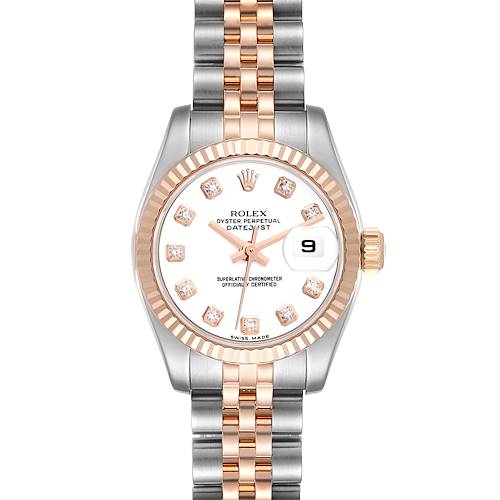 Photo of Rolex Datejust Steel Rose Gold White Diamond Dial Ladies Watch 179171