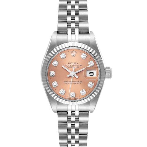 Photo of Rolex Datejust Steel White Gold Salmon Diamond Dial Ladies Watch 79174 Box Papers