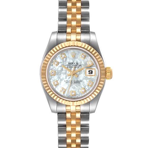 Photo of Rolex Datejust Steel Yellow Gold Mother Of Pearl Diamond Ladies Watch 179173 Box Papers