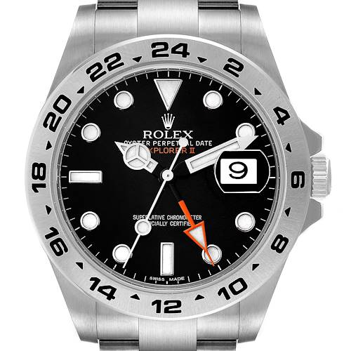 Photo of Rolex Explorer II 42 Black Dial Orange Hand Steel Mens Watch 216570
