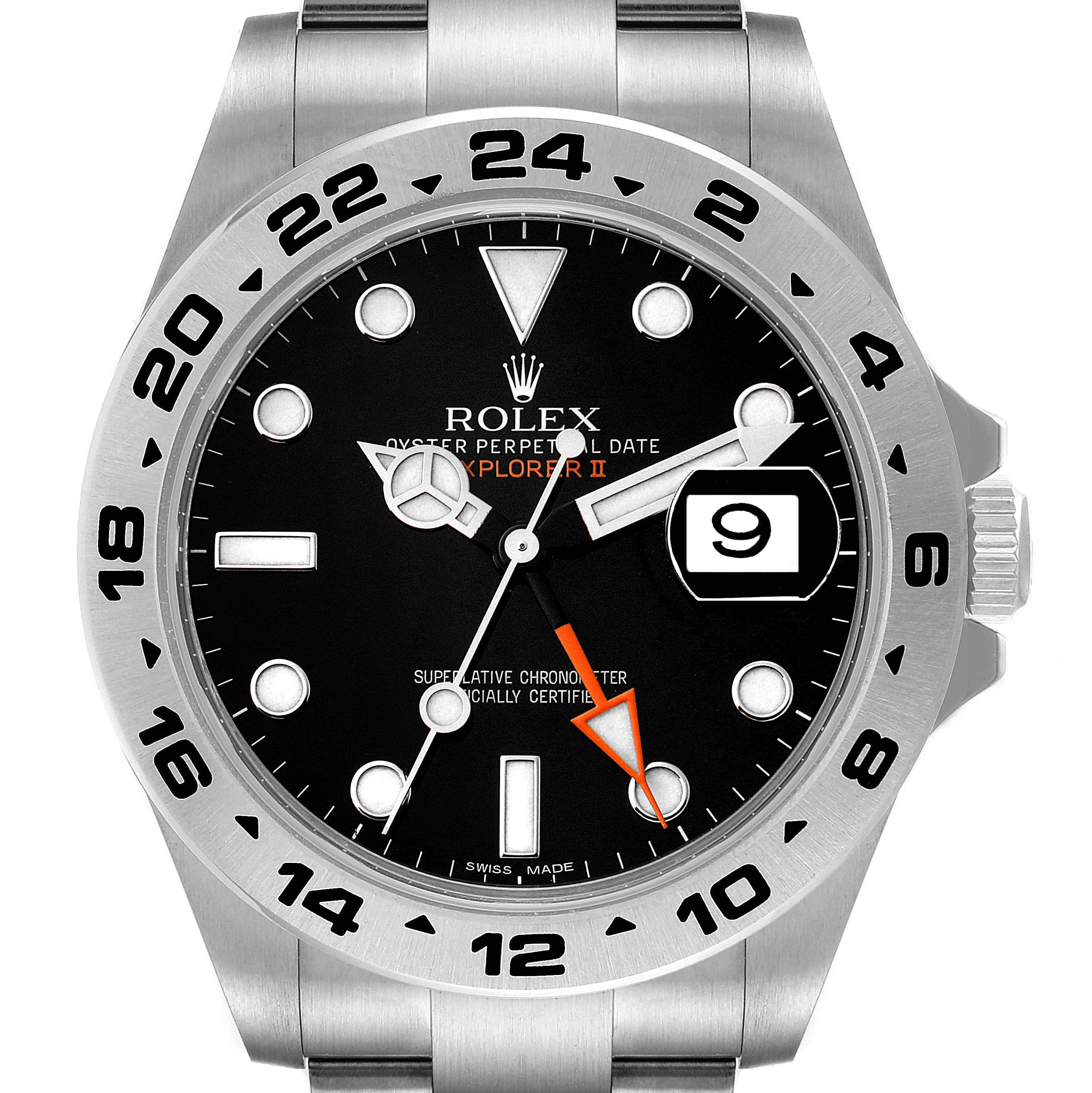 This image shows a close-up, front view of a Rolex Explorer 216570 Men
s Stainless Steel Black Dial 216570 Men
s Stainless Steel Black Dial watch, highlighting the dial, hands, bezel, and date window.