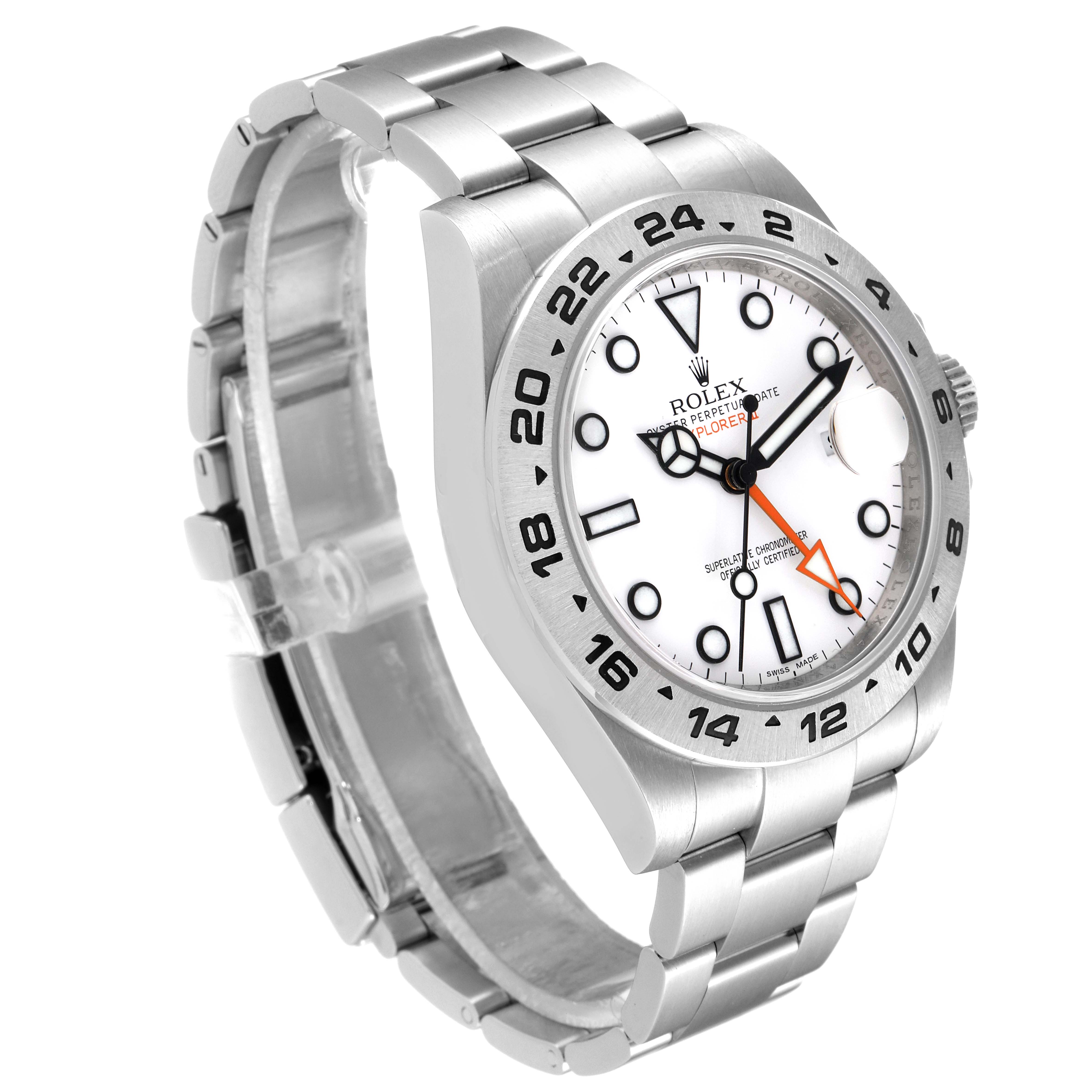 The image shows a side-angle view of a Rolex Explorer 216570 Men's Stainless Steel White Dial 216570 Men's Stainless Steel White Dial model, highlighting the bracelet, watch face, and bezel.