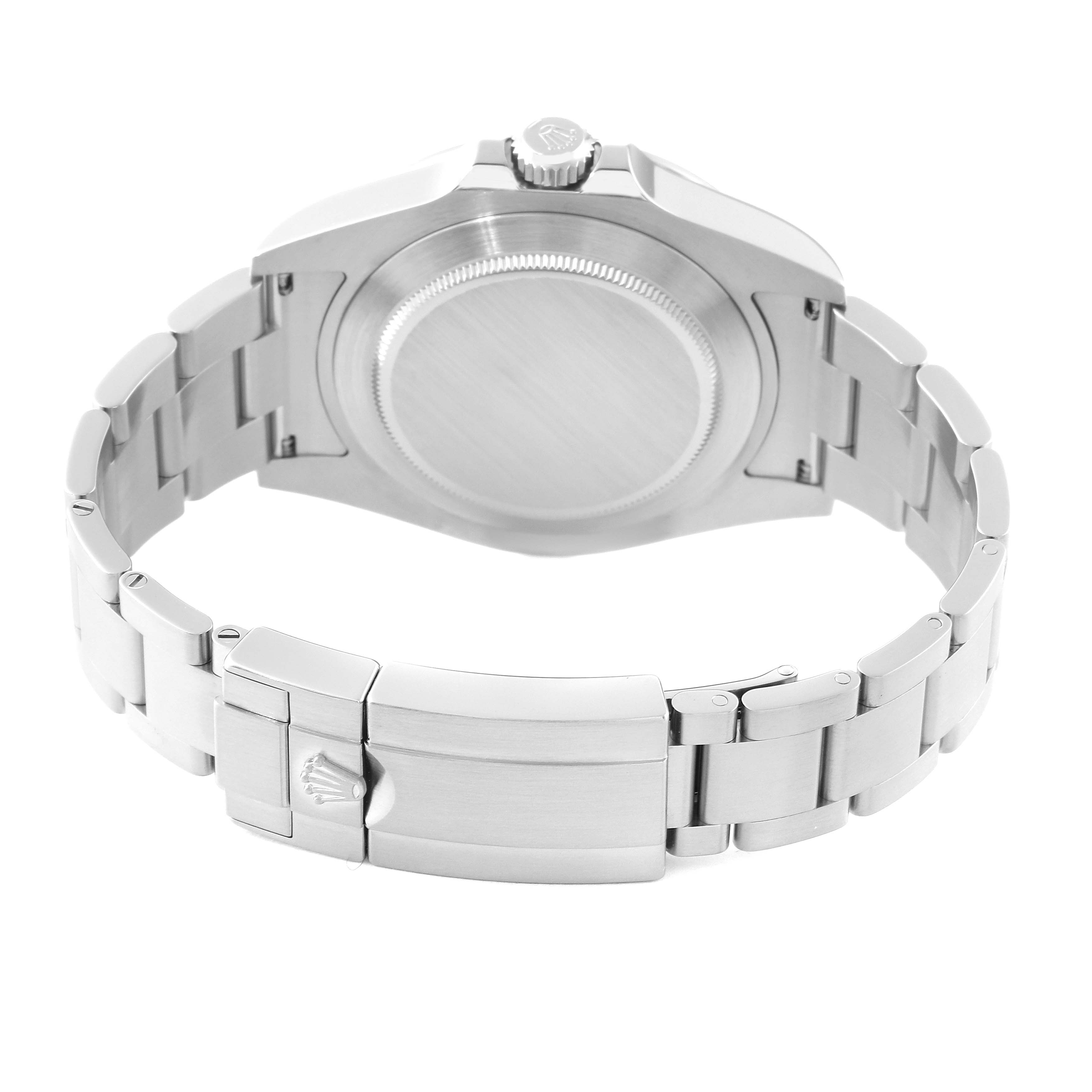 The image shows the back case and bracelet of a Rolex Explorer 216570 Men's Stainless Steel White Dial 216570 Men's Stainless Steel White Dial model, viewed from a rear angle.