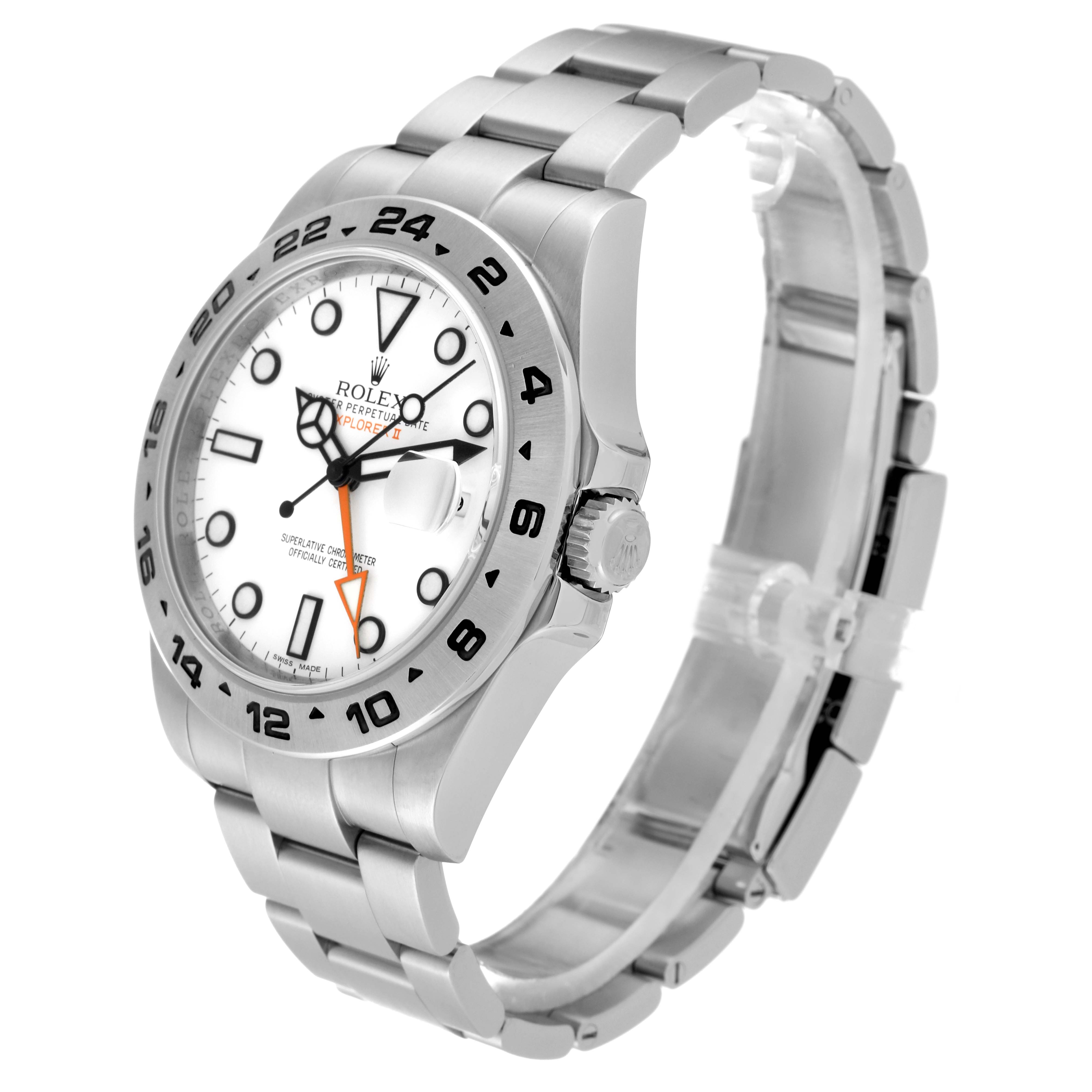 The image shows a Rolex Explorer 216570 Men
s Stainless Steel White Dial 216570 Men
s Stainless Steel White Dial watch at a three-quarter angle, highlighting its stainless steel case, dial, bezel, and bracelet.