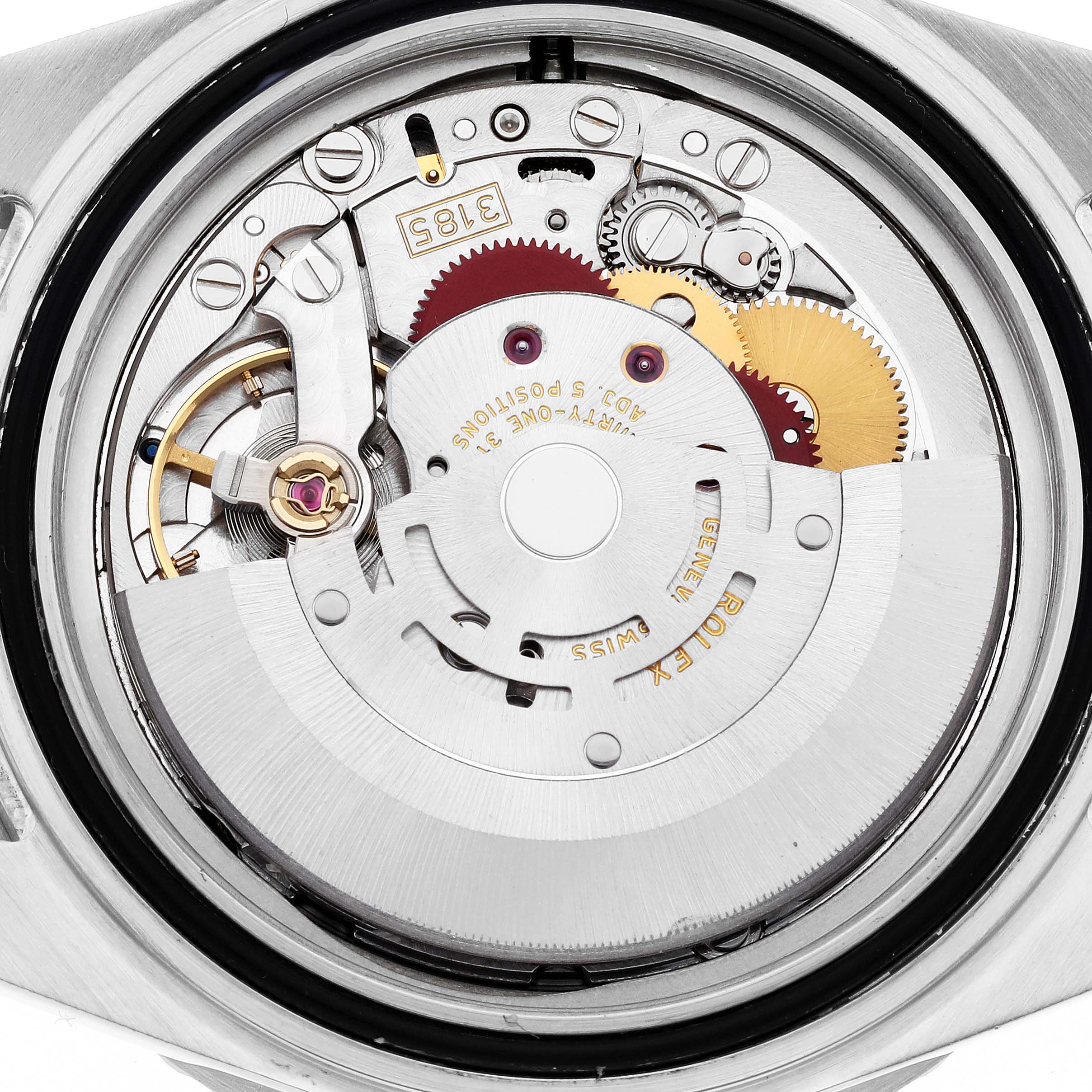 This image shows the intricate internal mechanism (movement) of a Rolex GMT-Master 16710 Men
s Stainless Steel Black Dial 16710 Men
s Stainless Steel Black Dial watch.