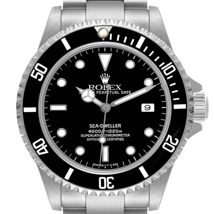 Rolex Seadweller 4000 Black Dial Steel Mens Watch 16600 Box Papers SwissWatchExpo