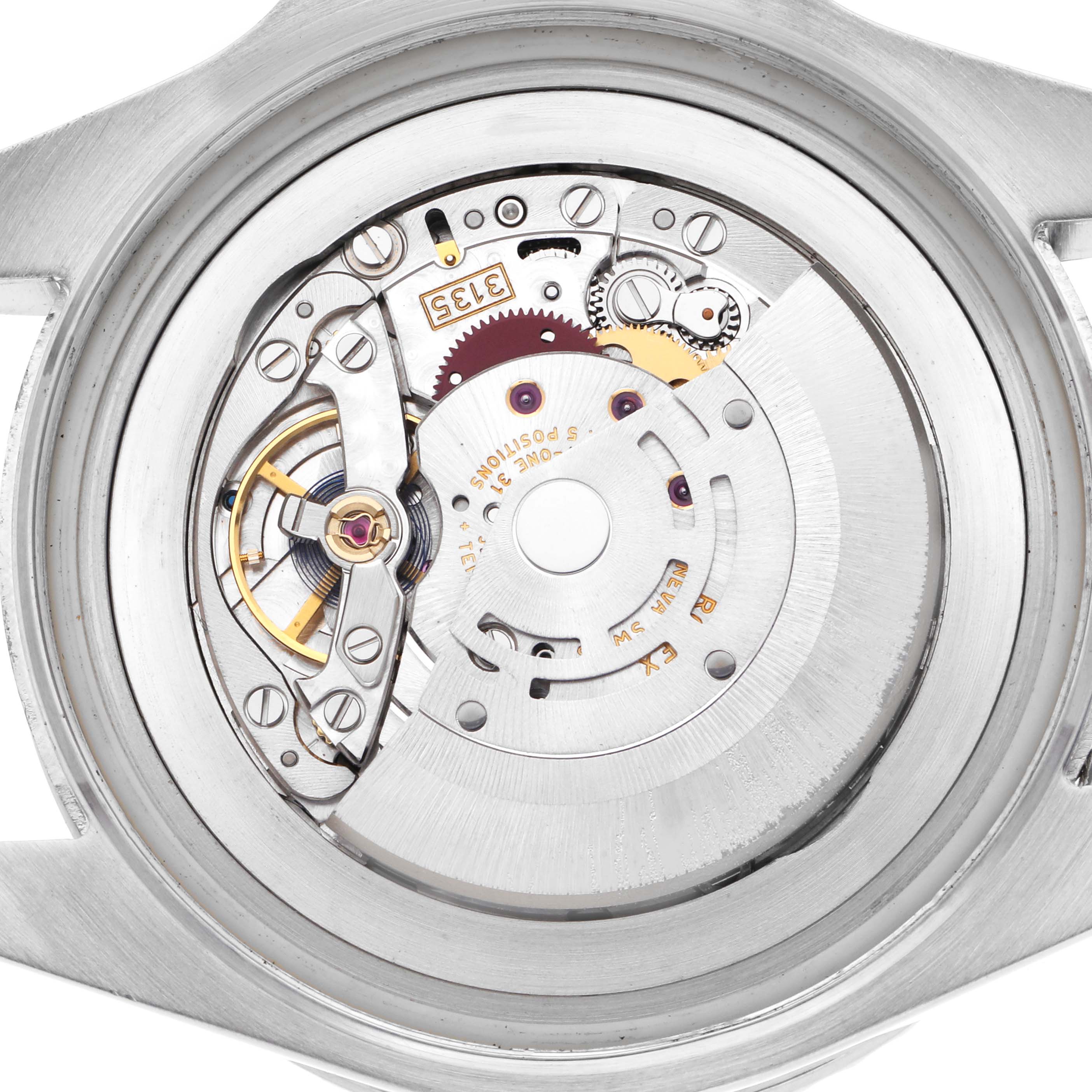 The image shows the movement and internal parts of a Rolex Sea-Dweller 116660 Men's Stainless Steel Black Dial 116660 Men's Stainless Steel Black Dial watch from a back view angle.