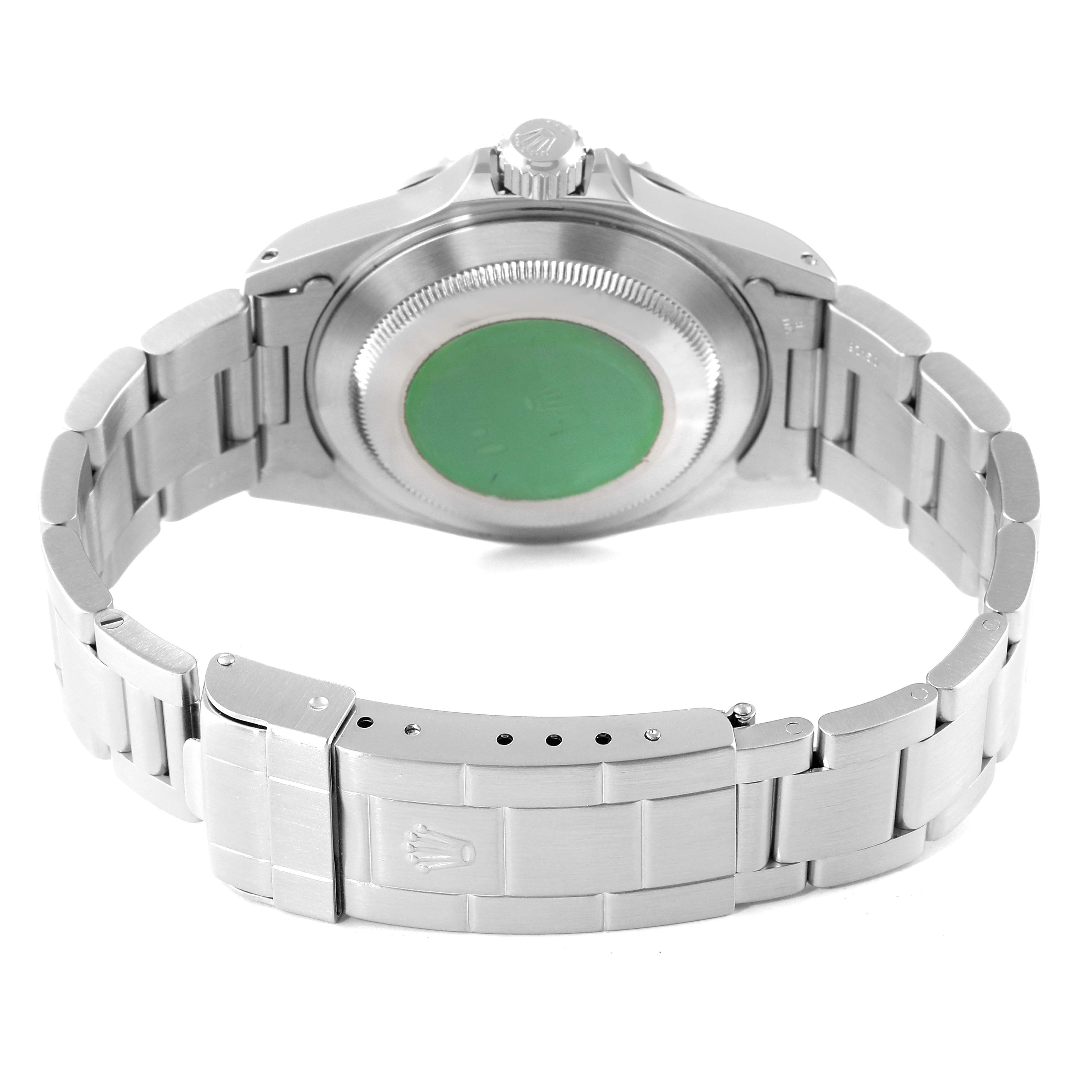 The image shows the back and strap of a Rolex Submariner 14060 Men
s Stainless Steel Black Dial 14060 Men
s Stainless Steel Black Dial watch from a rear angle.