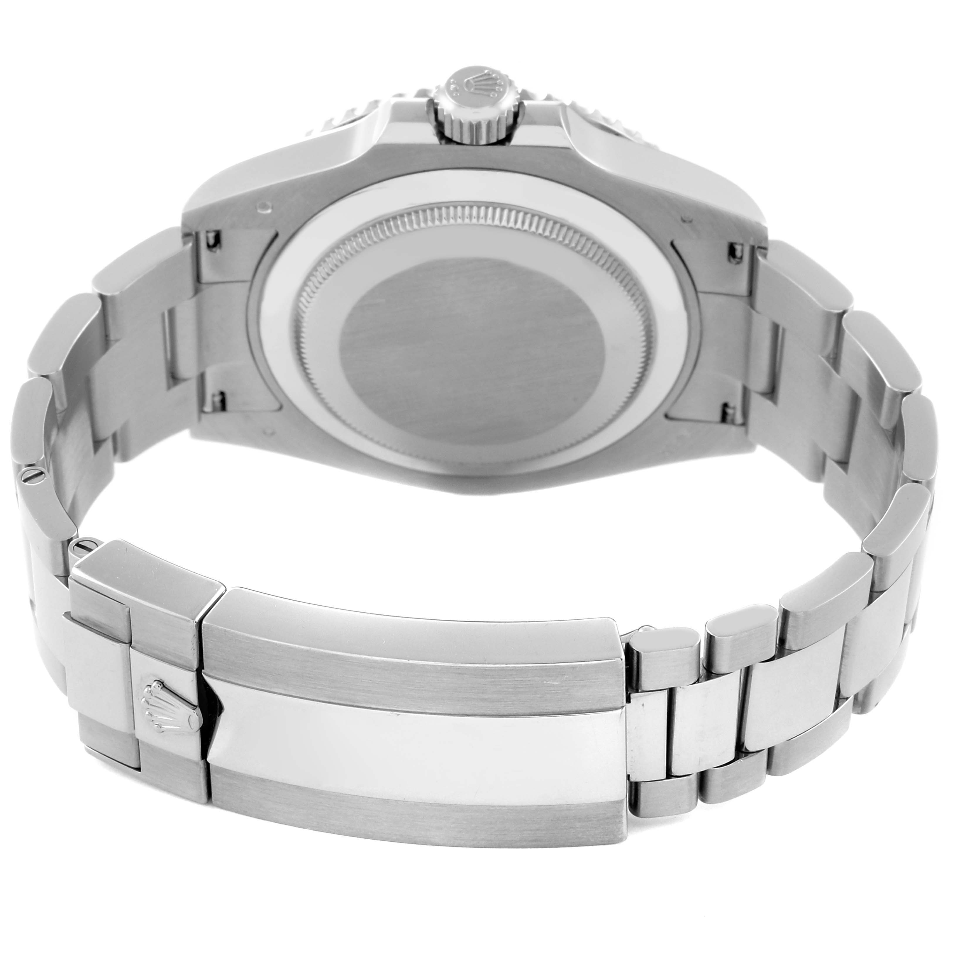 This image shows the back case and bracelet clasp of a Rolex Submariner 126619 Men's White Gold Black Dial 126619 Men's White Gold Black Dial watch from a rear angle.