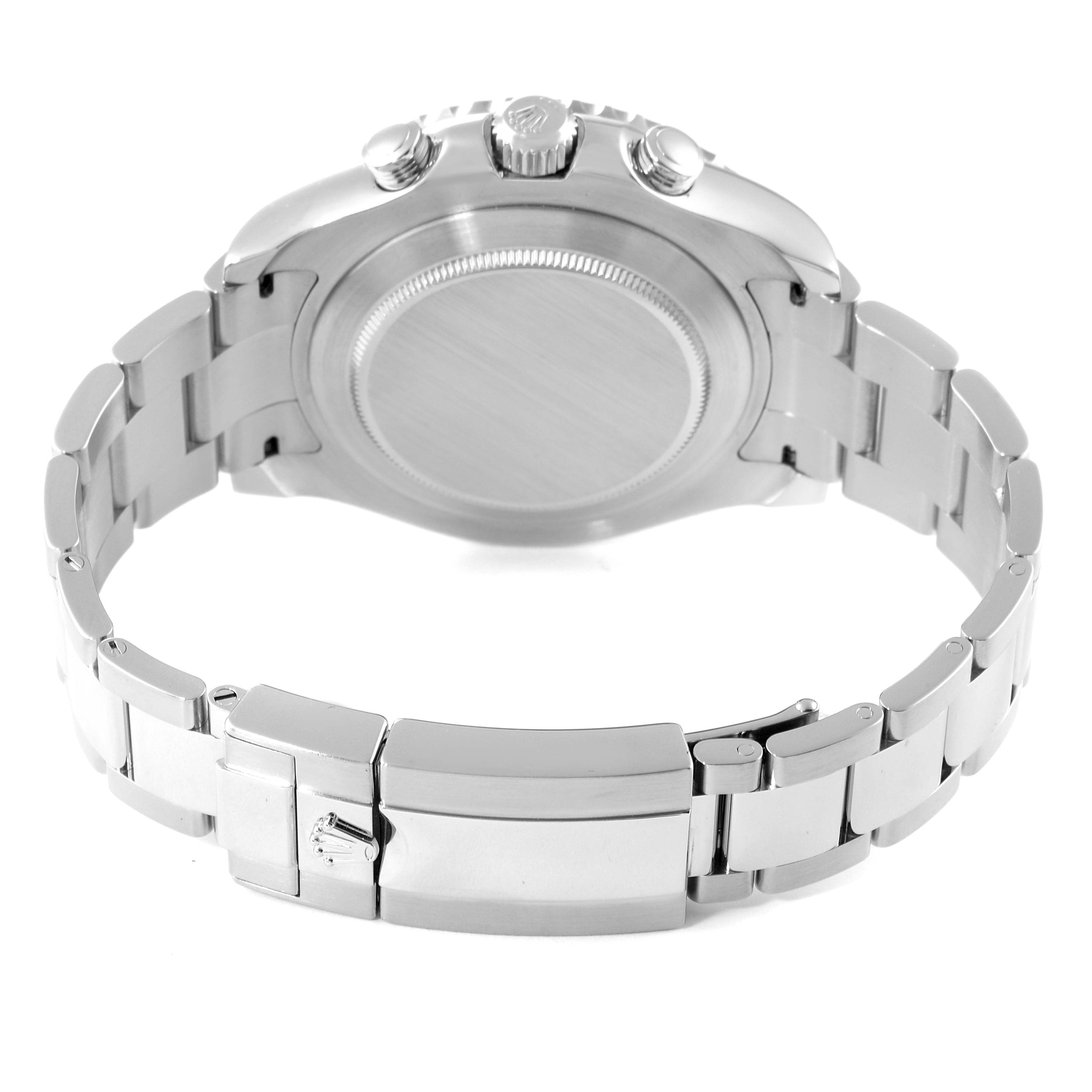 The image shows the back case and bracelet of a Rolex Yacht-Master 116680 Men's Stainless Steel White Dial 116680 Men's Stainless Steel White Dial watch, viewed from a rear angle.