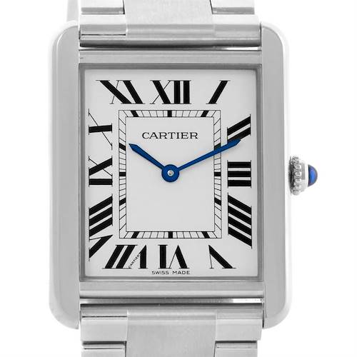 Photo of Cartier Tank Solo Large Stainless Steel Silver Dial Watch W5200014