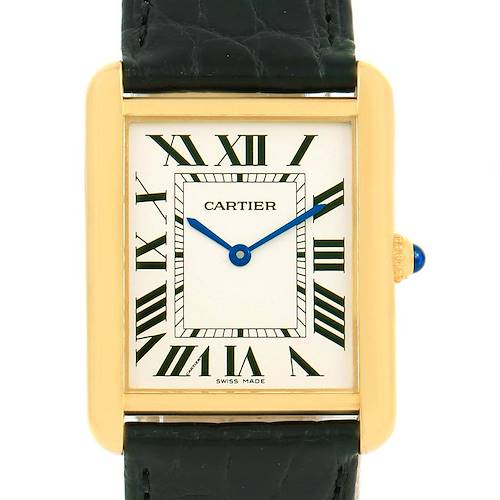 Photo of Cartier Tank Solo 18k Yellow Gold Steel Silver Dial Watch W1018855