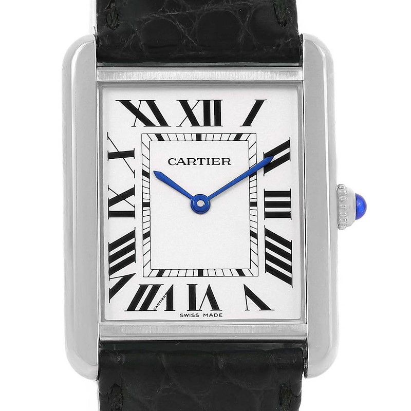 Cartier Tank Solo Steel Silver Dial Unisex Watch W1018355 SwissWatchExpo