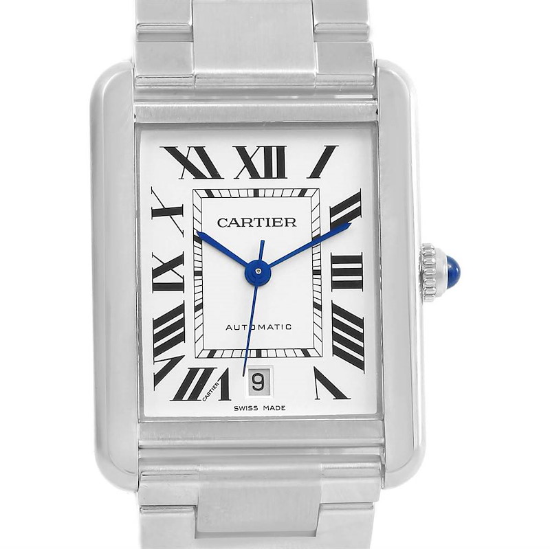 Cartier Tank Solo XL Automatic Steel Mens Watch W5200028 Box Papers SwissWatchExpo