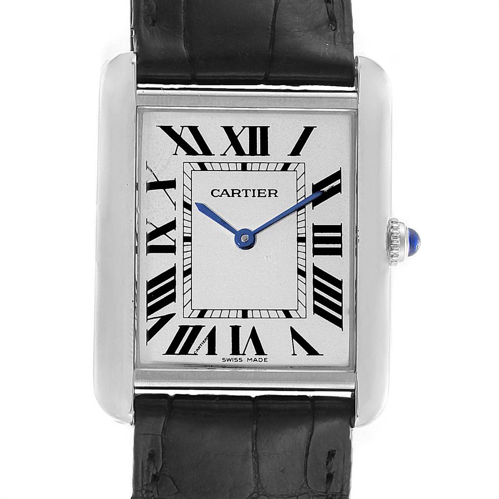 Cartier Tank Solo Steel Silver Dial Black Strap Unisex Watch W1018355 ...