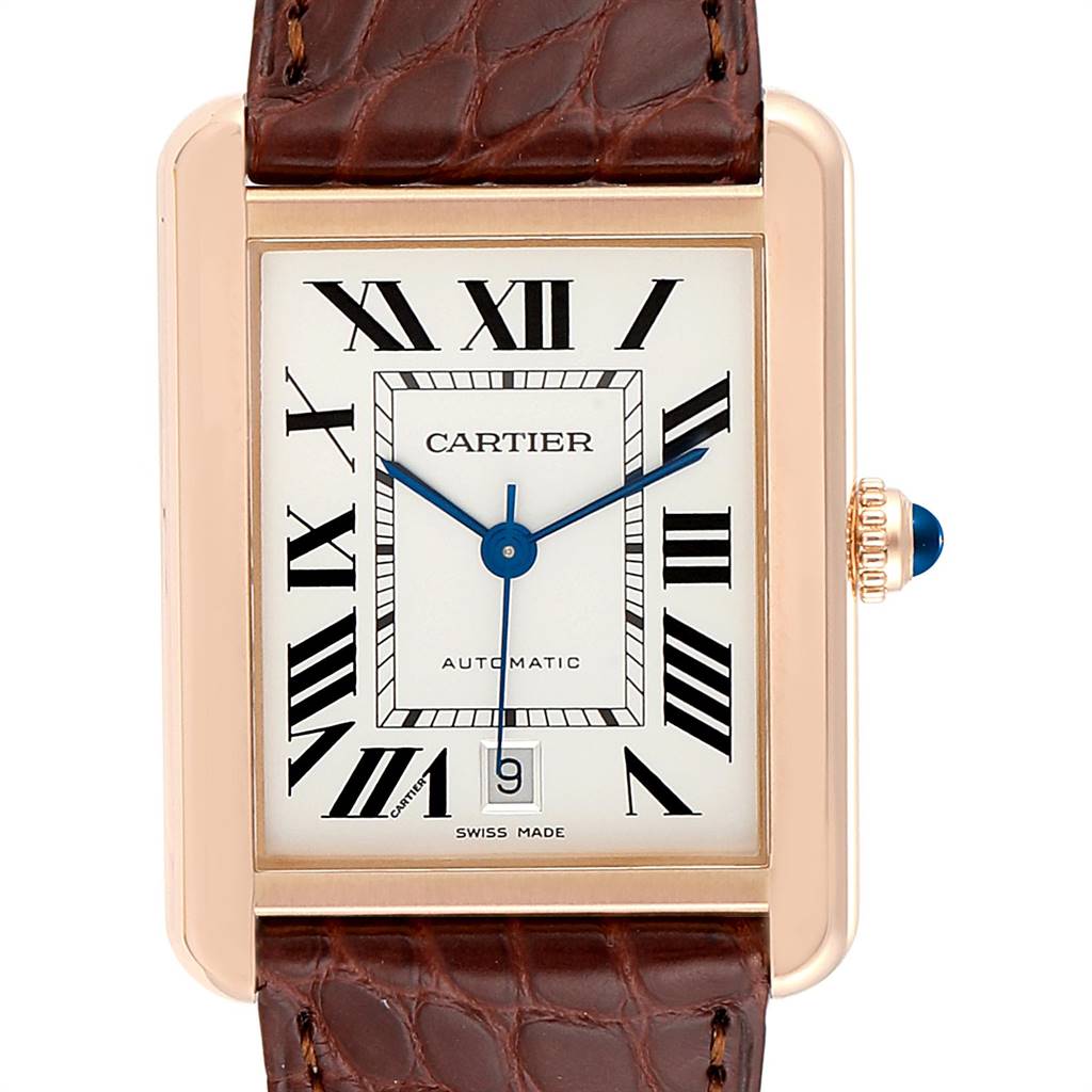 Cartier Tank Solo XL Rose Gold Steel Mens Watch W5200026 Box Papers ...