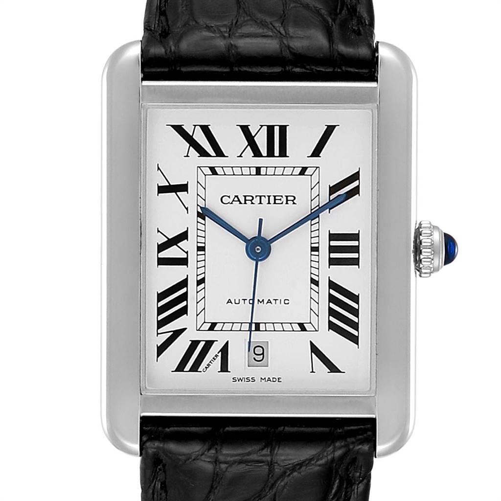 Cartier Tank Solo XL Automatic Date Stainless Steel Mens Watch W5200027