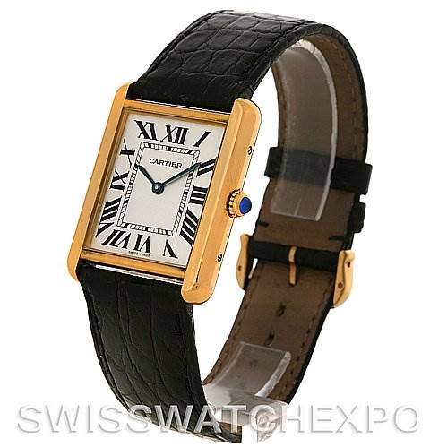 Cartier Tank Solo Mens Steel Gold Watch W1018855 SwissWatchExpo